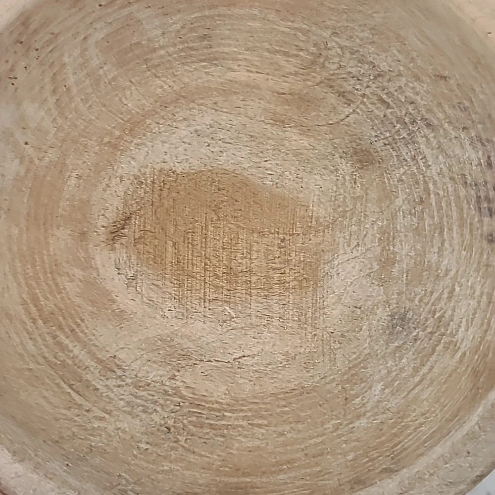 Vintage Farmhouse Mid Century Modern Wooden Small Hand Carved Dough/Salad Bowl